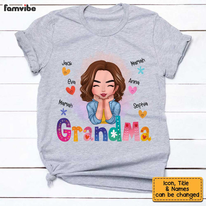 Personalized Grandma Colorful Flower T Shirt AG193 30O34 1