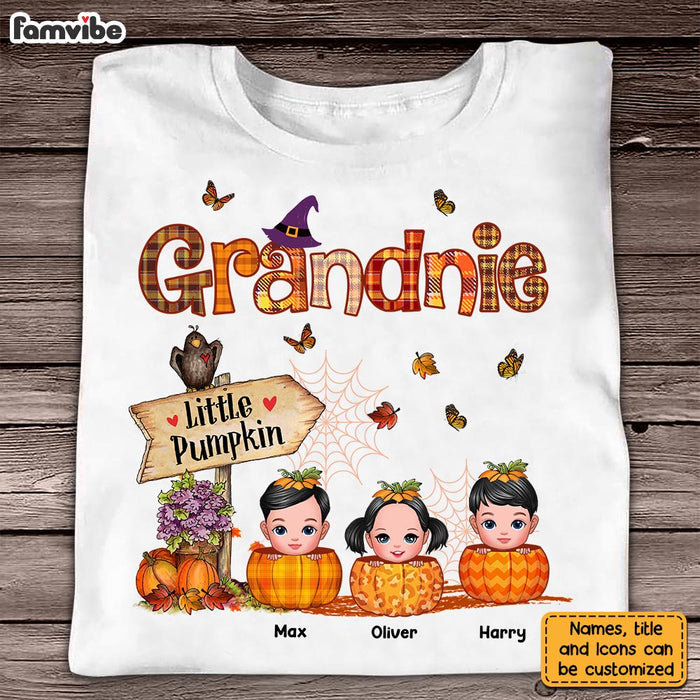 Personalized Grandma Little Pumpkin Halloween T Shirt AG192 58O28 1