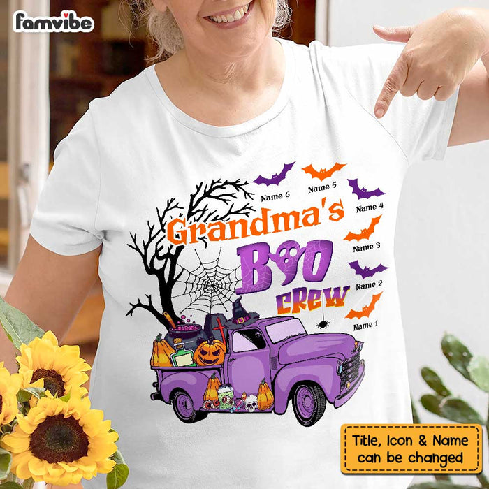 Personalized Halloween Grandma Boo Crew Truck T Shirt AG191 23O47 1