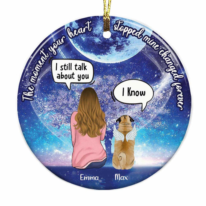 Personalized Dog Memo Rainbow Bridge Circle Ornament AG192 30O34 1