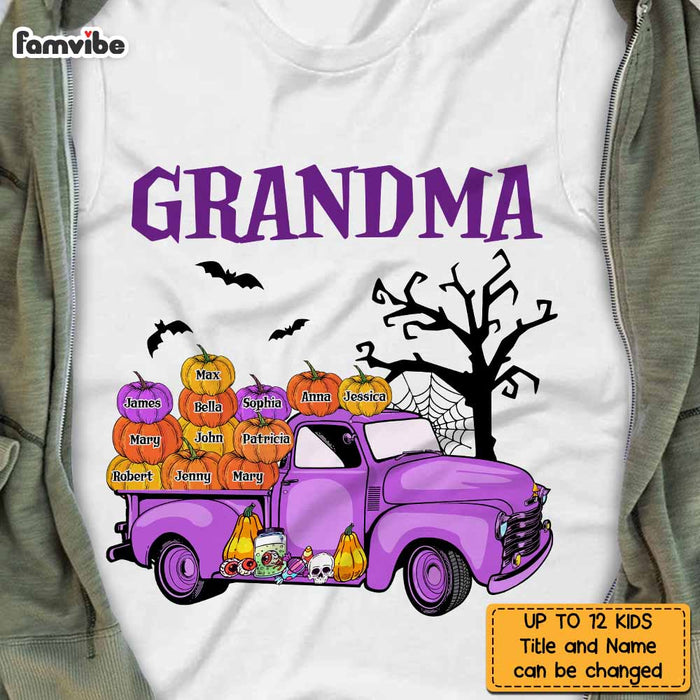 Personalized Halloween Grandma Boo Crew Truck T Shirt AG192 23O47 1