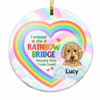 Personalized Rainbow Bridge Dog Cat Memo Circle Ornament AG204 23O28 thumb 1
