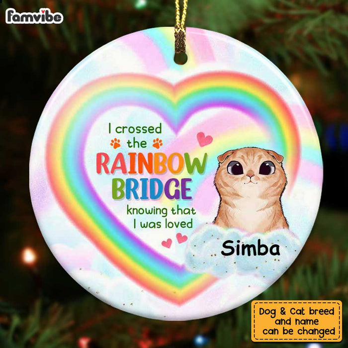 Personalized Rainbow Bridge Dog Cat Memo Circle Ornament AG204 23O28 1
