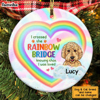 Personalized Rainbow Bridge Dog Cat Memo Circle Ornament AG204 23O28 thumb 1