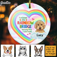 Personalized Rainbow Bridge Dog Cat Memo Circle Ornament AG204 23O28 thumb 1
