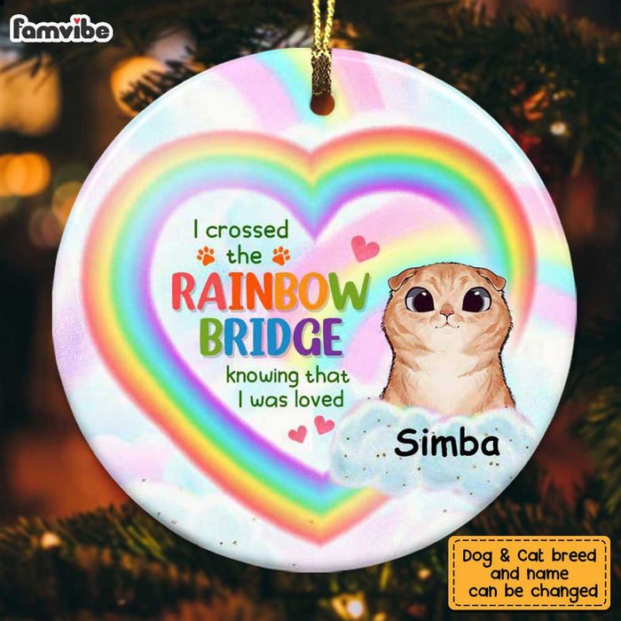 Personalized Rainbow Bridge Dog Cat Memo Circle Ornament AG204 23O28 1