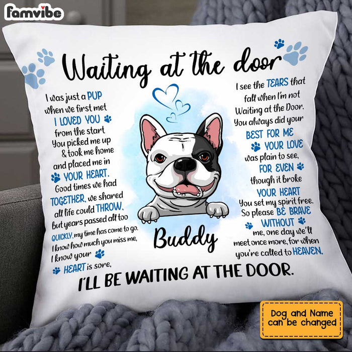 Personalized Waiting  At The Door Dog Memo Pillow AG201 58O34 1