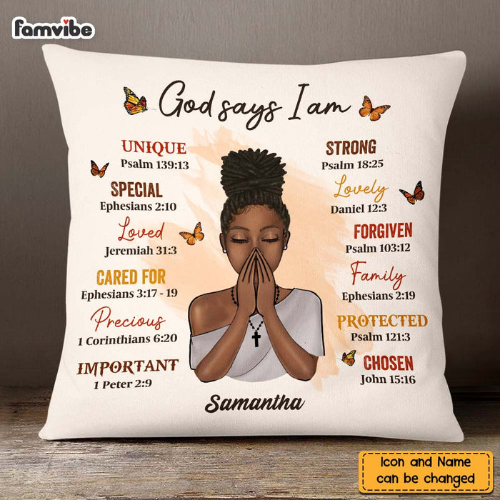 Personalized God Says I Am Pillow AG212 30O47 1