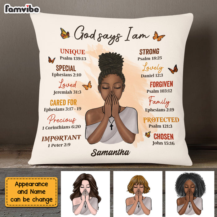 Personalized God Says I Am Pillow AG212 30O47 1