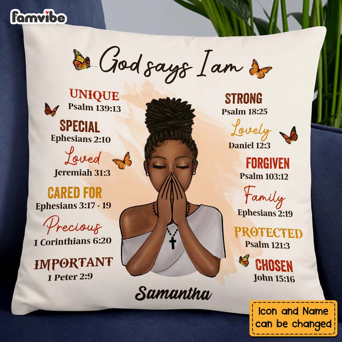 Personalized God Says I Am Pillow AG212 30O47 1