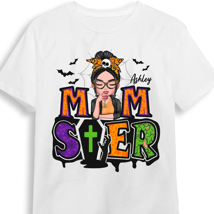 Personalized Mom Halloween Momster T Shirt AG201 30O53 1