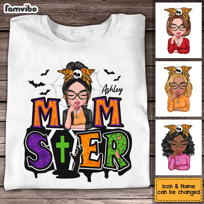 Personalized Mom Halloween Momster T Shirt AG201 30O53 1