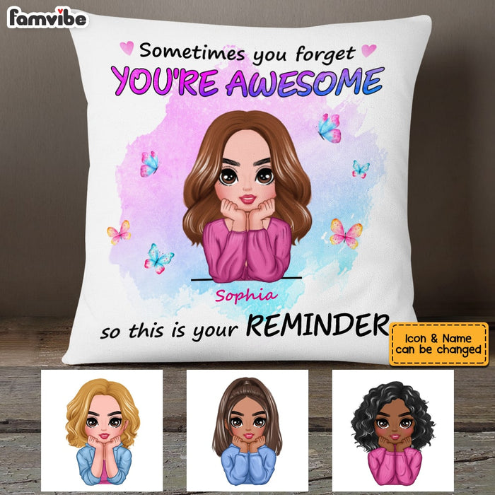 Personalized Motivational Quote You're Awesome Daughter Mom Pillow AG204 58O53 1
