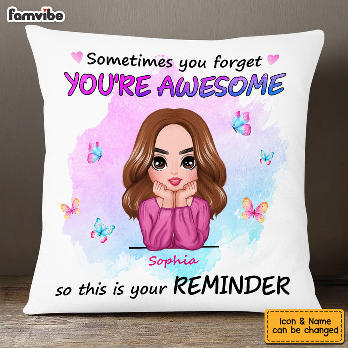Personalized Motivational Quote You're Awesome Daughter Mom Pillow AG204 58O53 1