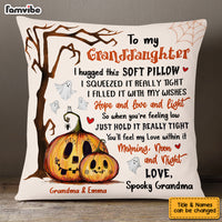 Personalized Granddaughter Pumpkin Halloween Hug This Pillow AG212 32O53 thumb 1