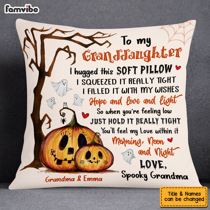 Personalized Granddaughter Pumpkin Halloween Hug This Pillow AG212 32O53 1