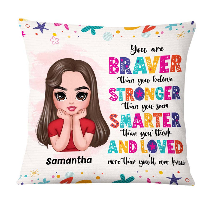Personalized You Are Braver You Are Strong Kids Affirmations Pillow AG207 58O47 1