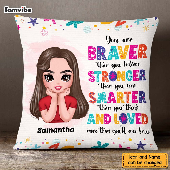 Personalized You Are Braver You Are Strong Kids Affirmations Pillow AG207 58O47 1