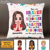 Personalized You Are Braver You Are Strong Kids Affirmations Pillow AG207 58O47 thumb 1