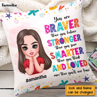 Personalized You Are Braver You Are Strong Kids Affirmations Pillow AG207 58O47 thumb 1