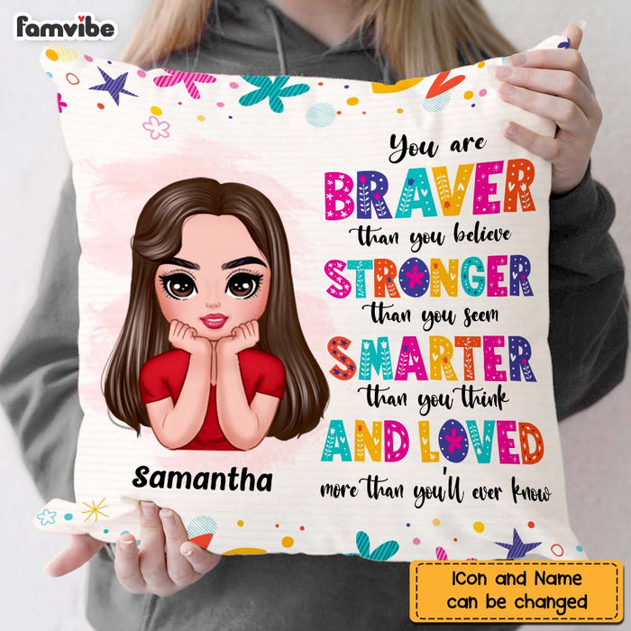 Personalized You Are Braver You Are Strong Kids Affirmations Pillow AG207 58O47 1
