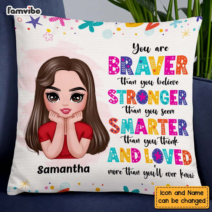 Personalized You Are Braver You Are Strong Kids Affirmations Pillow AG207 58O47 1