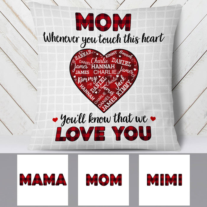 Personalized Grandma Mom Touch This Heart Pillow MR42 30O53 (Insert Included) 1