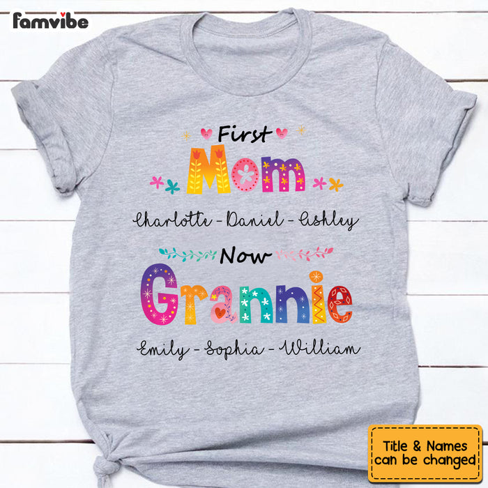 Personalized First Mom Second Grandma T Shirt AG214 58O53 1