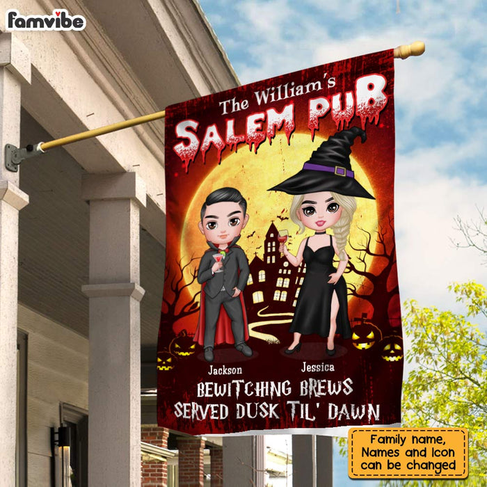 Personalized Halloween Witch Salem Pub Family Flag AG216 58O31 1
