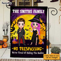 Personalized Halloween No Trespassing Flag AG221 30O47 thumb 1
