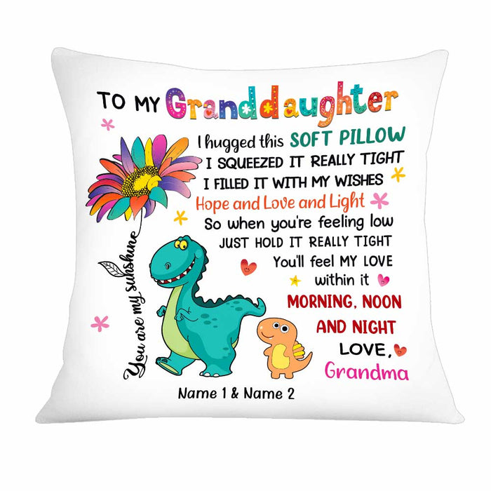 Personalized Hug This Dinosaur Granddaughter Pillow AG212 85O34 1
