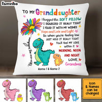 Personalized Hug This Dinosaur Granddaughter Pillow AG212 85O34 thumb 1