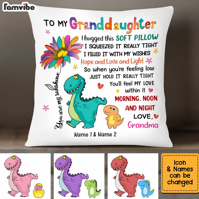 Personalized Hug This Dinosaur Granddaughter Pillow AG212 85O34 1