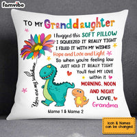 Personalized Hug This Dinosaur Granddaughter Pillow AG212 85O34 thumb 1
