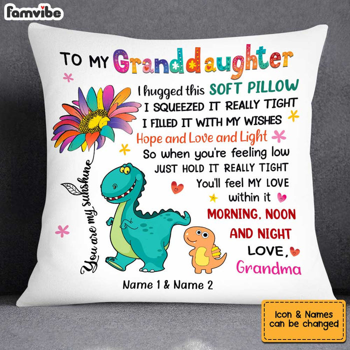 Personalized Hug This Dinosaur Granddaughter Pillow AG212 85O34 1