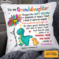 Personalized Hug This Dinosaur Granddaughter Pillow AG212 85O34 thumb 1
