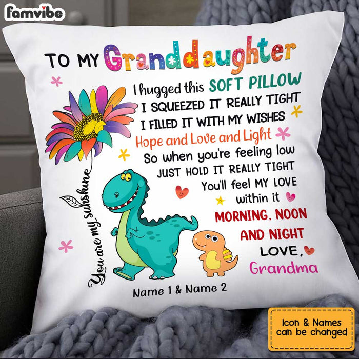 Personalized Hug This Dinosaur Granddaughter Pillow AG212 85O34 1