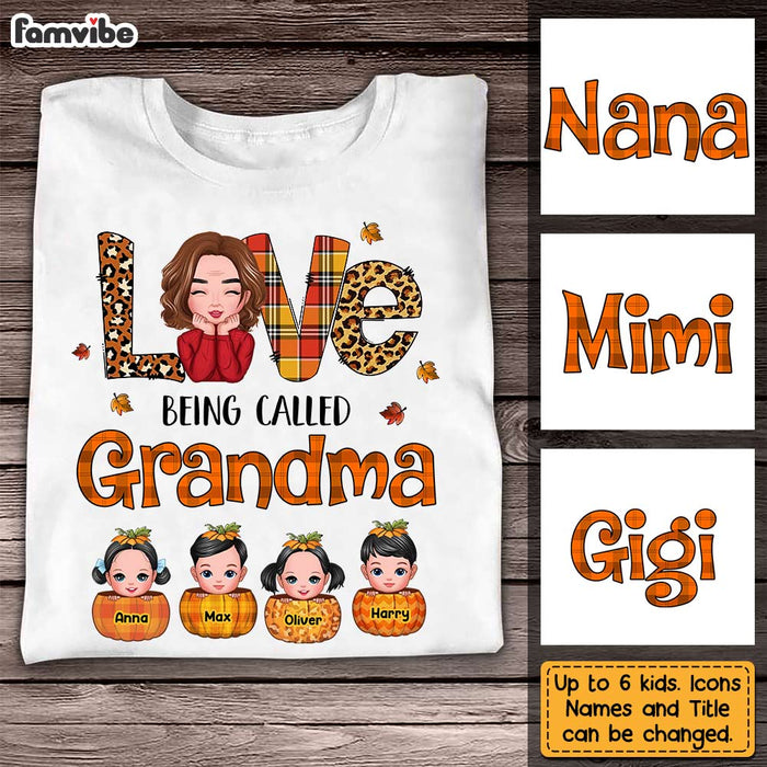 Personalized Fall Love Being Grandma T Shirt AG213 85O31 1