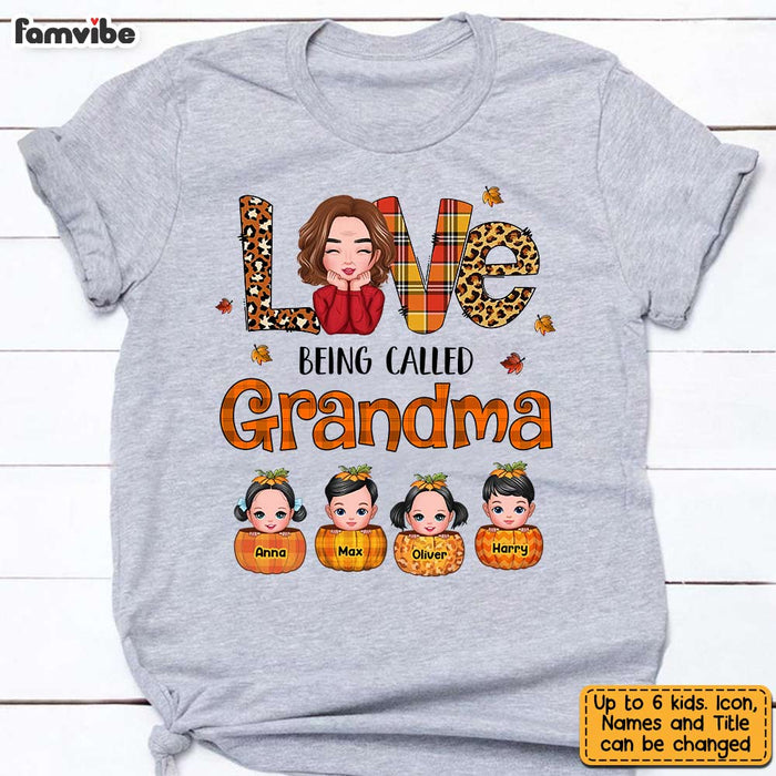 Personalized Fall Love Being Grandma T Shirt AG213 85O31 1