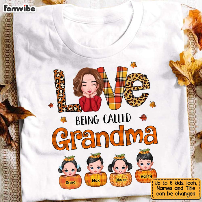 Personalized Fall Love Being Grandma T Shirt AG213 85O31 1