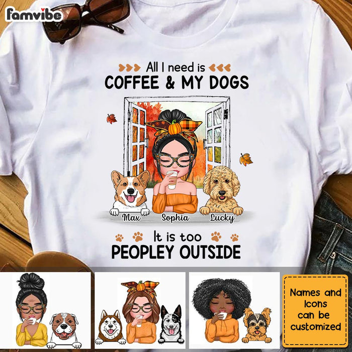 Personalized Dog Mom Coffee Too Peoplely Fall T Shirt AG244 32O28 1