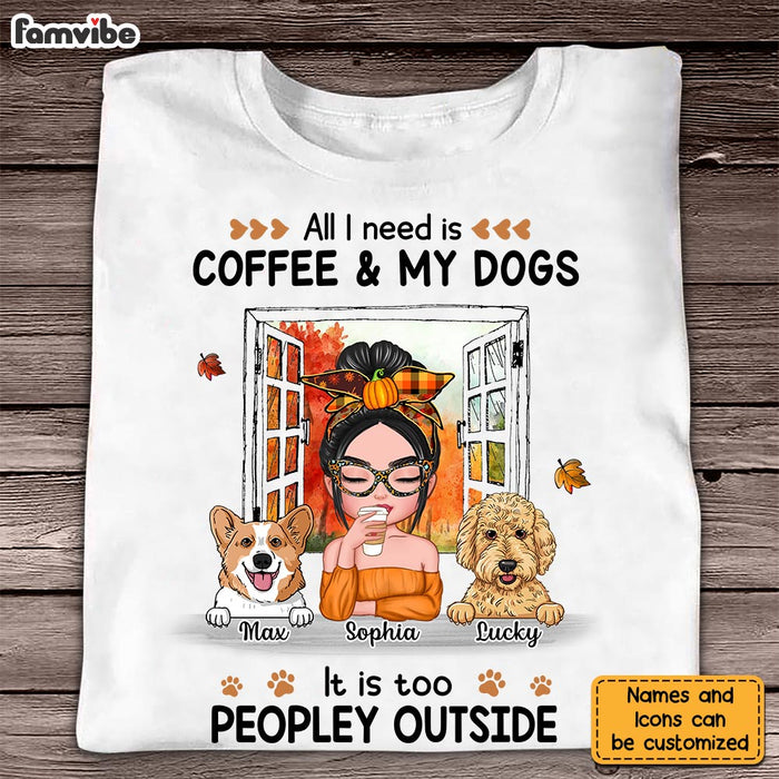Personalized Dog Mom Coffee Too Peoplely Fall T Shirt AG244 32O28 1