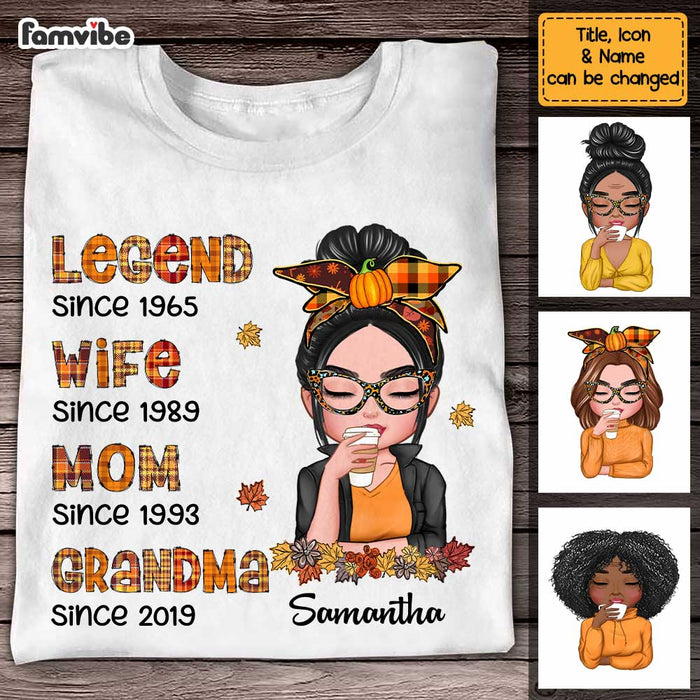 Personalized Fall Legend Grandma T Shirt AG231 32O47 1