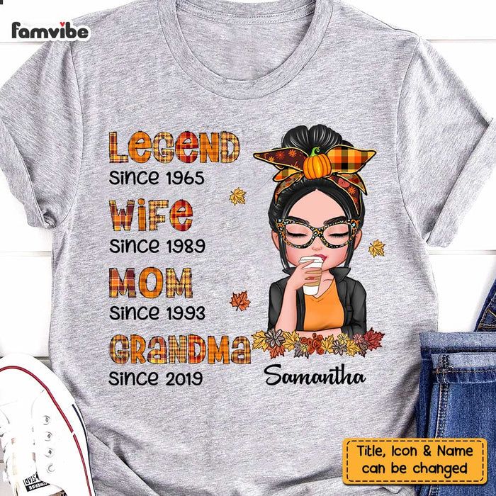 Personalized Fall Legend Grandma T Shirt AG231 32O47 1