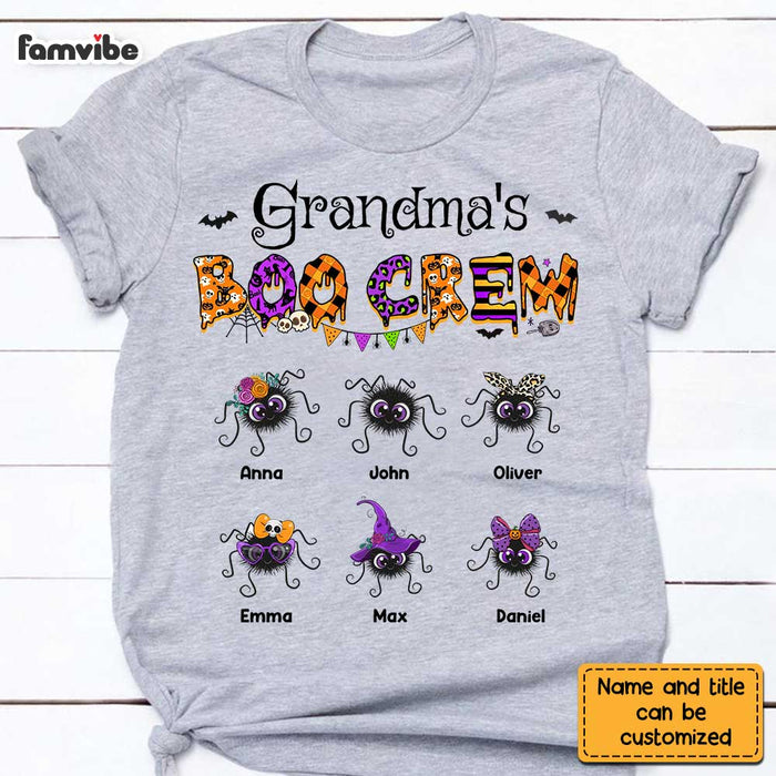 Personalized Grandma's Boo Crew Cute Spiders Halloween T Shirt AG256 32O28 1