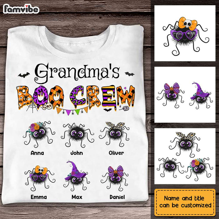 Personalized Grandma's Boo Crew Cute Spiders Halloween T Shirt AG256 32O28 1