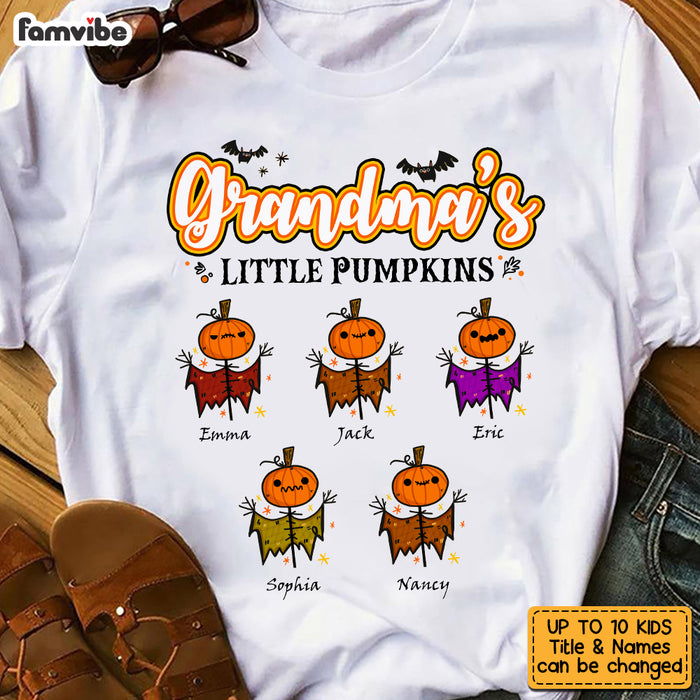 Personalized Fall Halloween Grandma Little Pumpkin T Shirt AG222 23O53 1