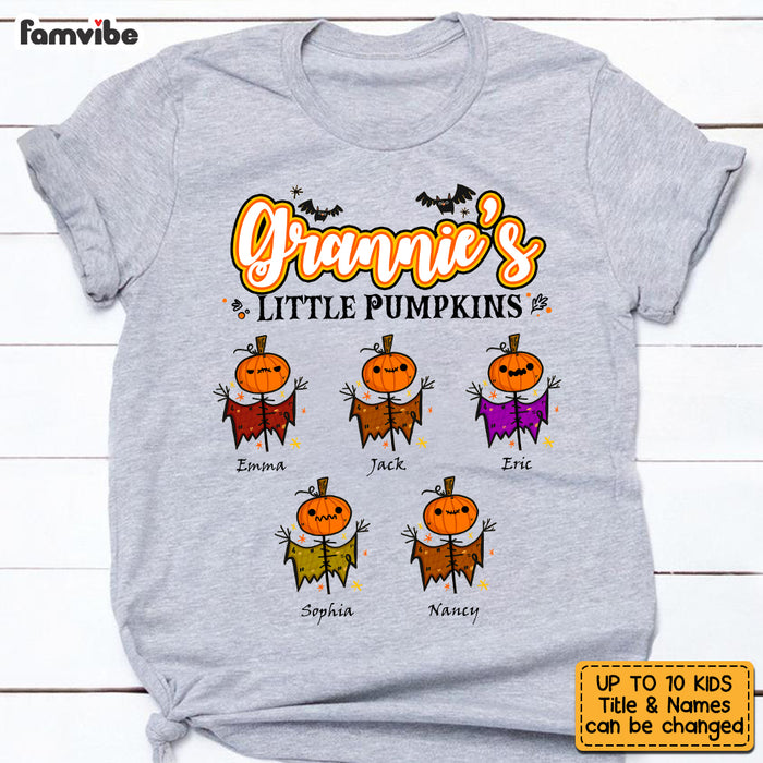 Personalized Fall Halloween Grandma Little Pumpkin T Shirt AG222 23O53 1