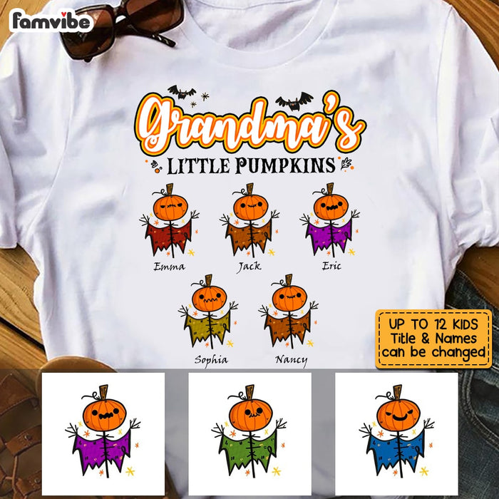 Personalized Fall Halloween Grandma Little Pumpkin T Shirt AG222 23O53 1