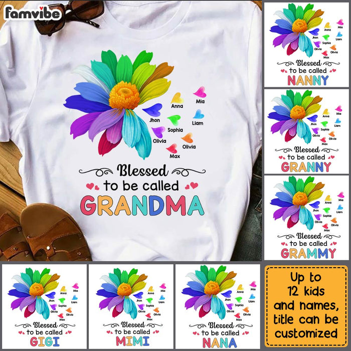 Personalized Blessed To Be Called Grandma T Shirt AG227 58O28 1